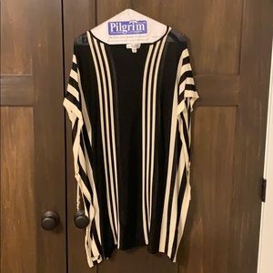 St.John black and white poncho